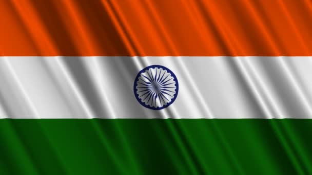Bandera india ondeando — Vídeo de stock