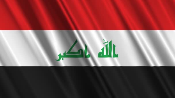 Bandera de Irak ondeando — Vídeo de stock