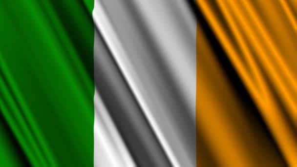 Irlanda Bandera ondeando — Vídeo de stock