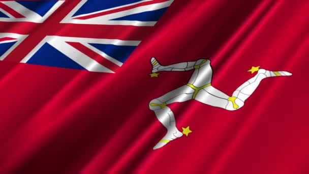 Isle of Mans handelsflagga flagga vajande — Stockvideo