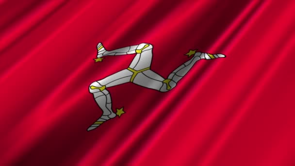 Isle of Man Bandeira Acenando — Vídeo de Stock