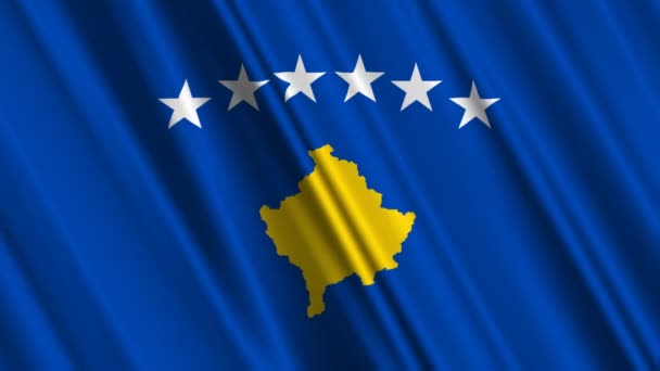 Drapeau du Kosovo agitant 