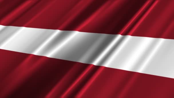拉脱维亚国旗挥舞着 — 图库视频影像