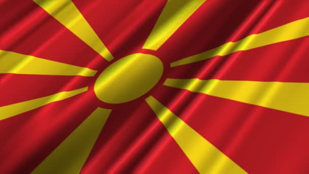 Macedonia Flag waving — Stock Video