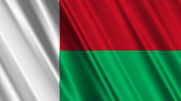 Madagascar Bandera ondeando — Vídeos de Stock