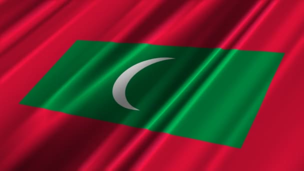 Maldív-szigetek zászló — Stock videók