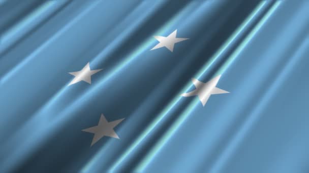 Micronesia Bandera ondeando — Vídeos de Stock