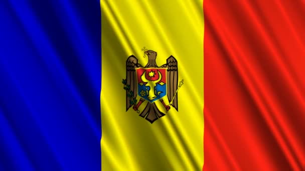 Moldaviens flagga vajande — Stockvideo