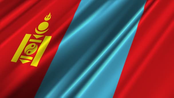 Bandera de Mongolia — Vídeos de Stock