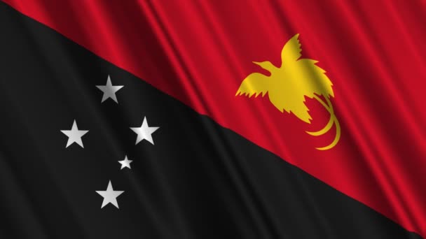 Papua-Neuguinea-Flagge — Stockvideo