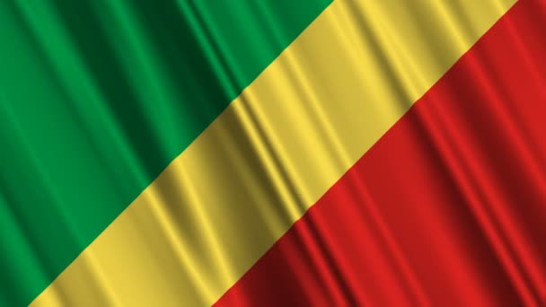 Bandera de República del Congo — Vídeo de stock