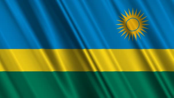 Vlag van Rwanda — Stockvideo