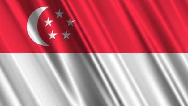 Szingapúr zászló — Stock videók
