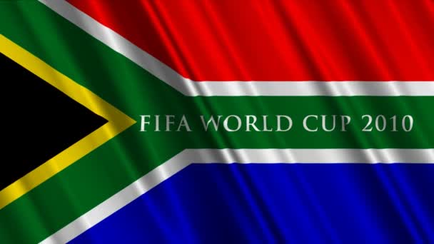 Sydafrika fifa world cup 2010 flagga — Stockvideo