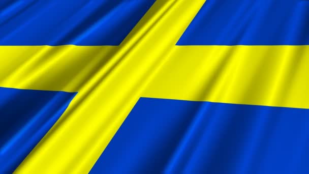 Флаг Швеции — стоковое видео