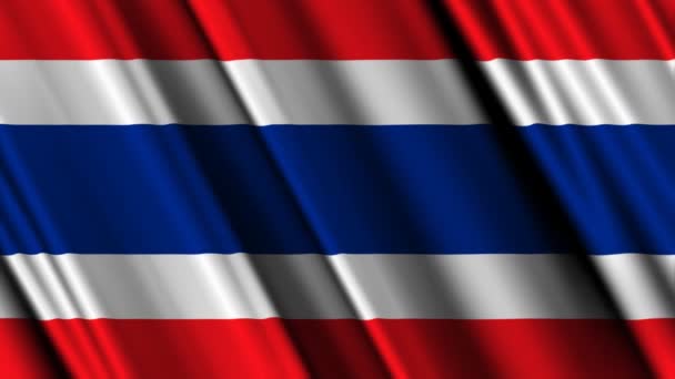 Bandera de Tailandia — Vídeo de stock