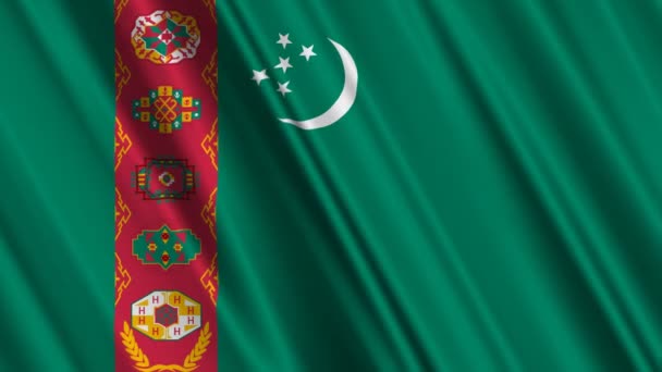 Turkmenistán Bandera — Vídeos de Stock