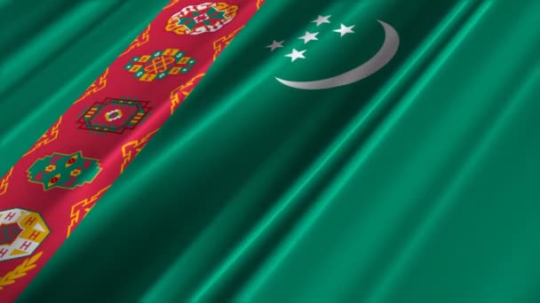 Turkmenistan flagga — Stockvideo