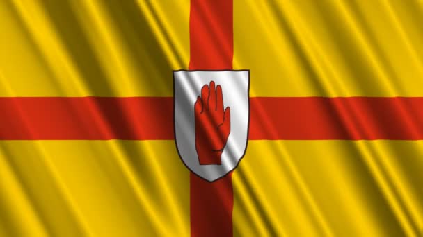 Ulster 9 provincie Severní Irsko vlajka — Stock video