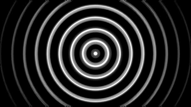 Hypnotische ritmische beweging van geometrische zwart en wit vormen — Stockvideo