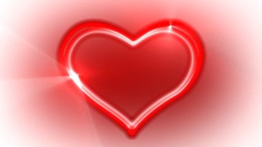 retro tarzı neon kalp, animasyon döngüsü.