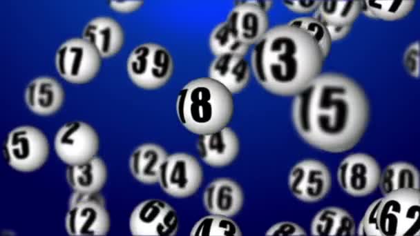 Vliegende lotto ballen in 3D-ruimte. — Stockvideo