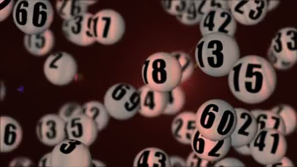 Flying lotto balls in 3D space. — Stock Video