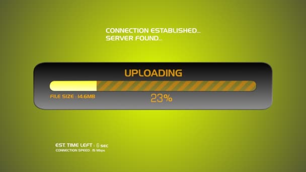 Uploading computer screen graphic animation. — Stock Video