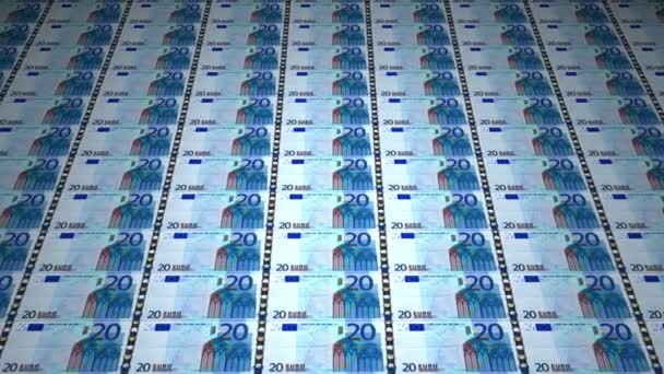 Billets de 20 euros en baisse animation . — Video