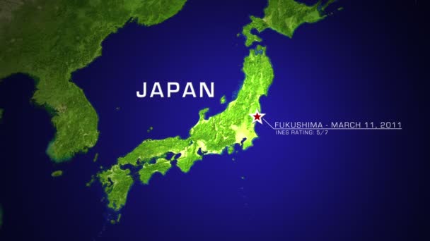Fukušima japonské jaderné katastrofy — Stock video