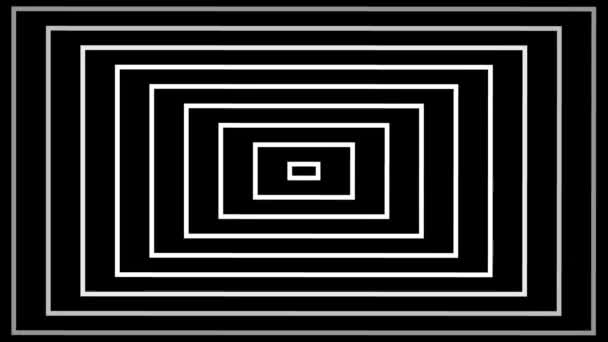 Mouvement rythmique hypnotique de formes géométriques noires et blanches 