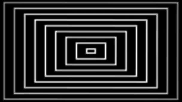Movimento rítmico hipnótico de formas geométricas em preto e branco — Vídeo de Stock