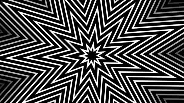 Siyah-beyaz geometrik şekiller hipnotik ritmik hareketi — Stok video