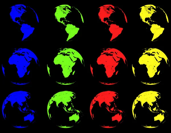 Earth Designs black BG — Stock Photo, Image