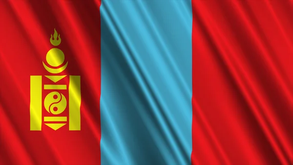 Flaga Mongolii — Zdjęcie stockowe