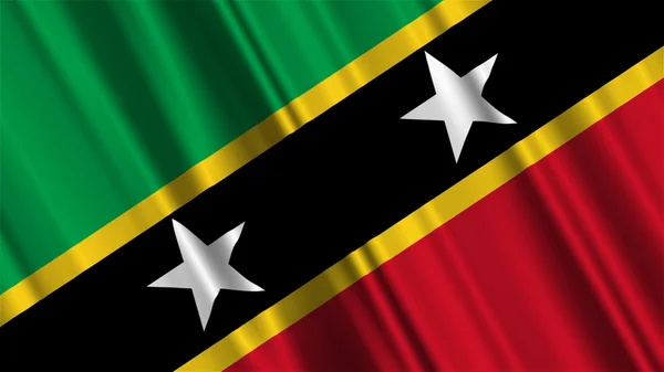 Saint t Kitts and Nevis Flag — Stock Photo, Image