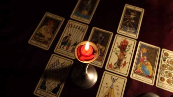 Velas cartas del Tarot 01 — Vídeos de Stock