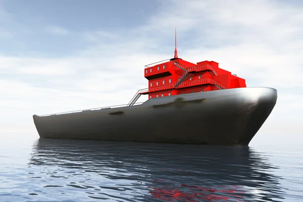 Tanker in de zee 3d render — Stockfoto