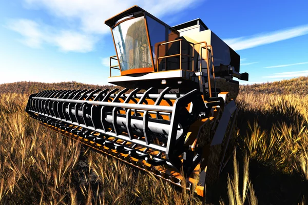 Agricultura Cosechadora Concepto 3D render —  Fotos de Stock