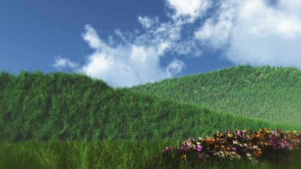 Animation de scène de printemps avec mouvement de caméra 2.5D — Video