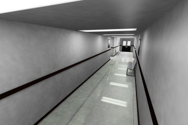 Korkunç korku hastane koridoru