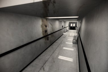 Scary Horror Hospital Corridor Yurei Japanese Ghost clipart