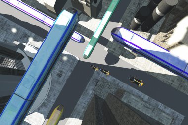 fütüristik şehir ulaşım