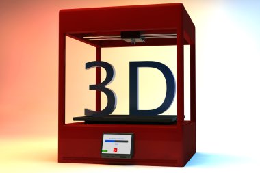3D yazıcı makine üç boyutlu baskı teknolojisi 3d render