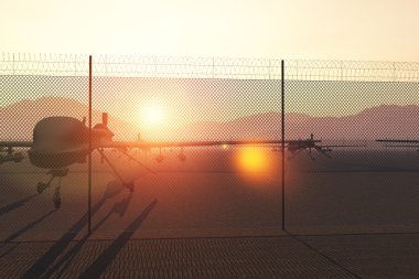 Military Predator Type Drones Base 3D artwork clipart