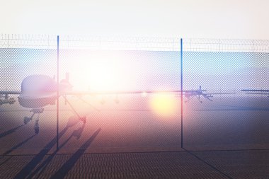 Military Predator Type Drones Base 3D artwork clipart
