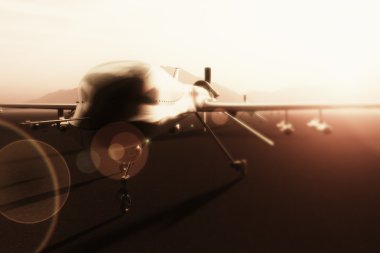 Military Predator Type Drones Base 3D artwork clipart