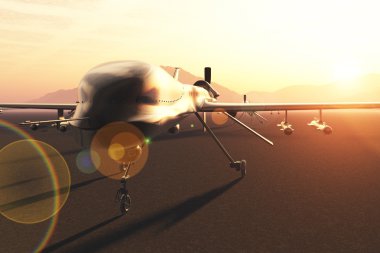 Military Predator Type Drones Base 3D artwork clipart