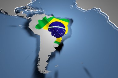 Brasil ülke harita kıta üzerinde