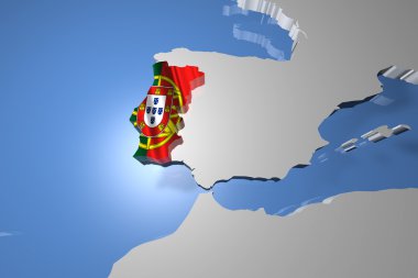 Portekiz ülke harita kıta üzerinde illüstrasyon